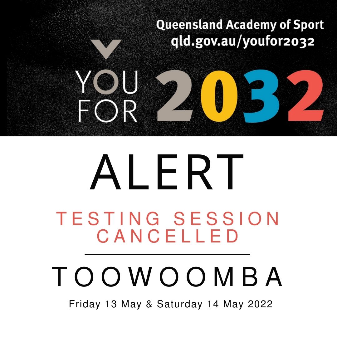 Due to significant rain and flooding, we have cancelled the first #Youfor2032 testing sessions in Toowoomba. The safety of our aspiring #Youfor2032 participants and staff is our number one priority. For more visit 👉 facebook.com/QldAcademyofSp…