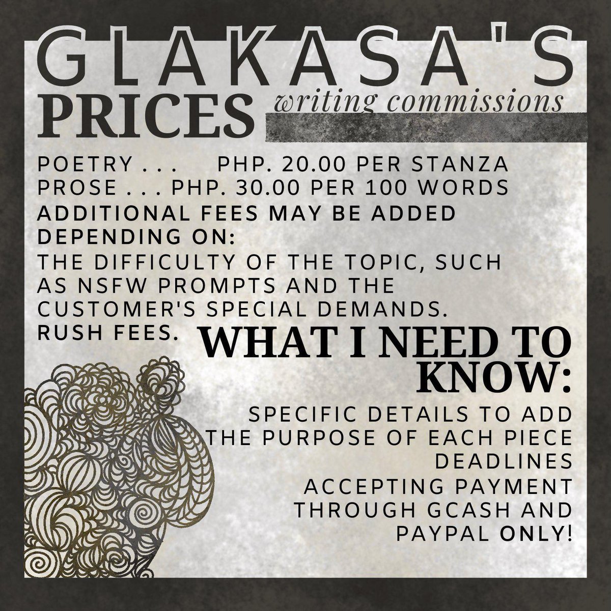 Glakasa's tweet photo. Hi! I updated my commission sheet! https://t.co/lNoWS2oHIe