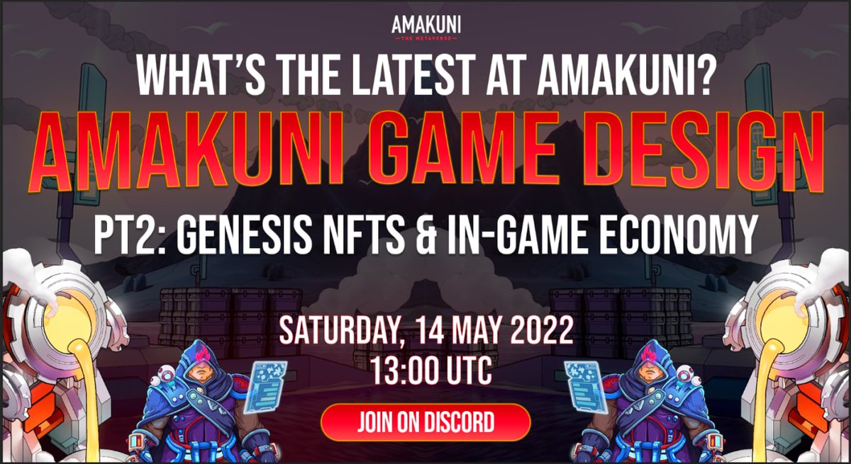 AMAKUNIcom's tweet image. 🔥 AMAKUNI Update #2 - Game Design Overview's coming soon 🔥

Continue to help answer any question about the Genesis NFT &amp; In-game economy, we are dedicating 2nd #AMA!

👉 Set a reminder!
<a style="text-decoration: none;" rel="nofollow" target="_blank" href="https://t.co/HURnfii7zL">discord.com/events/8975090…</a>

#AMA #KUNI #NFT #NFTCommunity #P2EGame