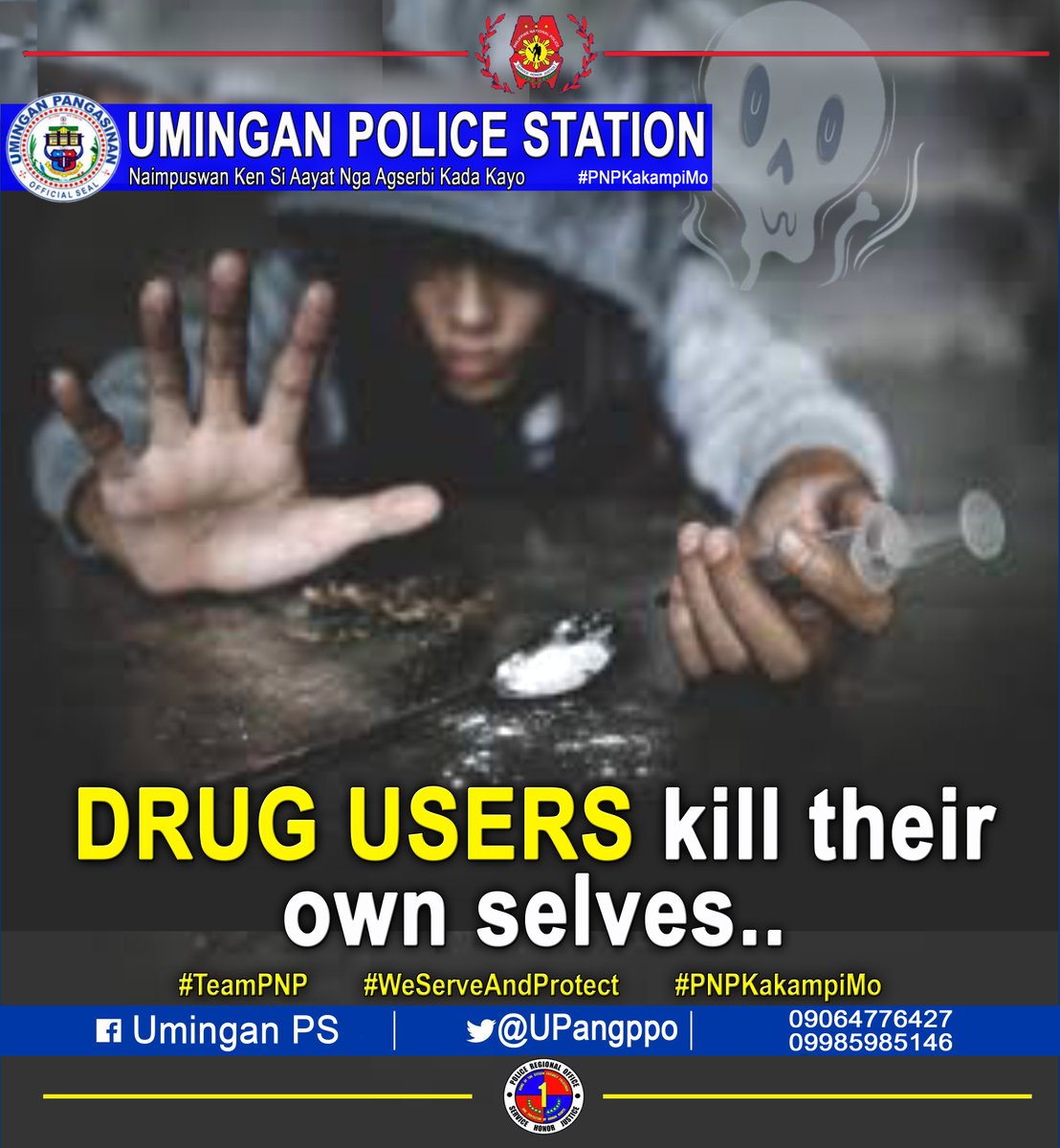 UPangppo's tweet photo. DRUGS USERS KILL THEIR OWN SELVES.

#TeamPNP 
#PNPKakampiMo 
#WeServeAndProtect https://t.co/F0HOtAwikM