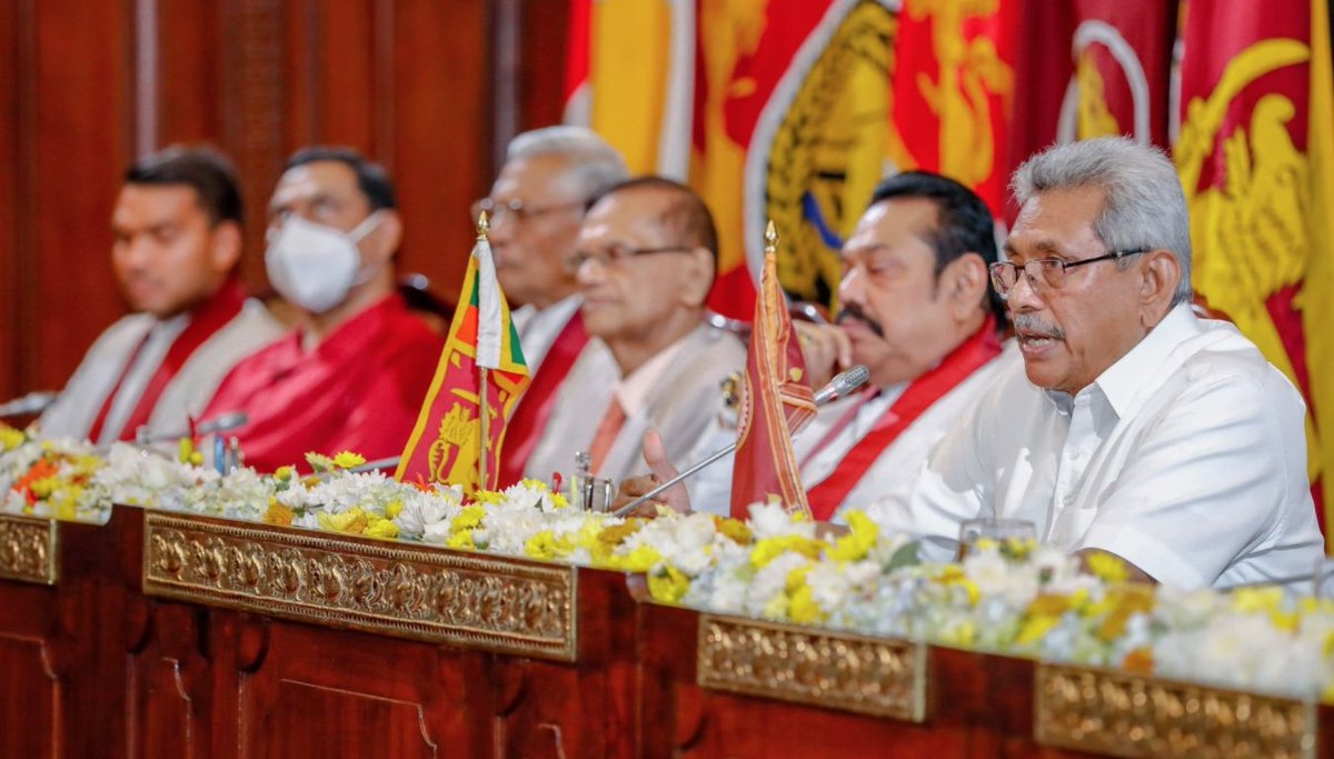 NewsCurrySL's tweet photo. Mahinda Rajapaksa Says He Resigned To Spend Less Time With His Family. #lka #NewsCurry https://t.co/gisFFAiMgj