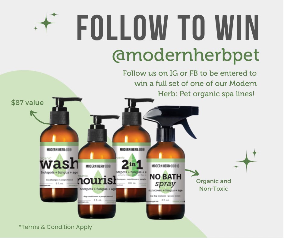 modernherbpet's tweet photo. Follow us on IG and FB to win! See the full details on FB 😊 

https://t.co/o2jl5ZGxix

https://t.co/aajzIQQxFY https://t.co/IoFzhJckhl