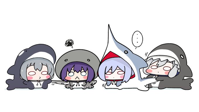 「multiple girls shark costume」 illustration images(Latest)