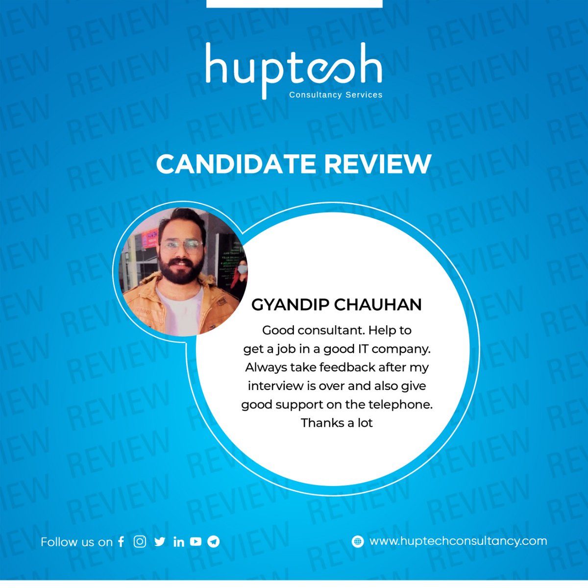Huptechconsulta's tweet photo. Such #feedback makes #us more #motivated.!!

Thanks, Gyandip Chauhan for such kind words, and best of luck for your future.!!

#consultancyservices #recruitmentconsultant #candidatefeedback #candidatecare #candidateexperience #lookingforjobchange #itjobs #itsector #itstaffing https://t.co/pyoayEKLCv