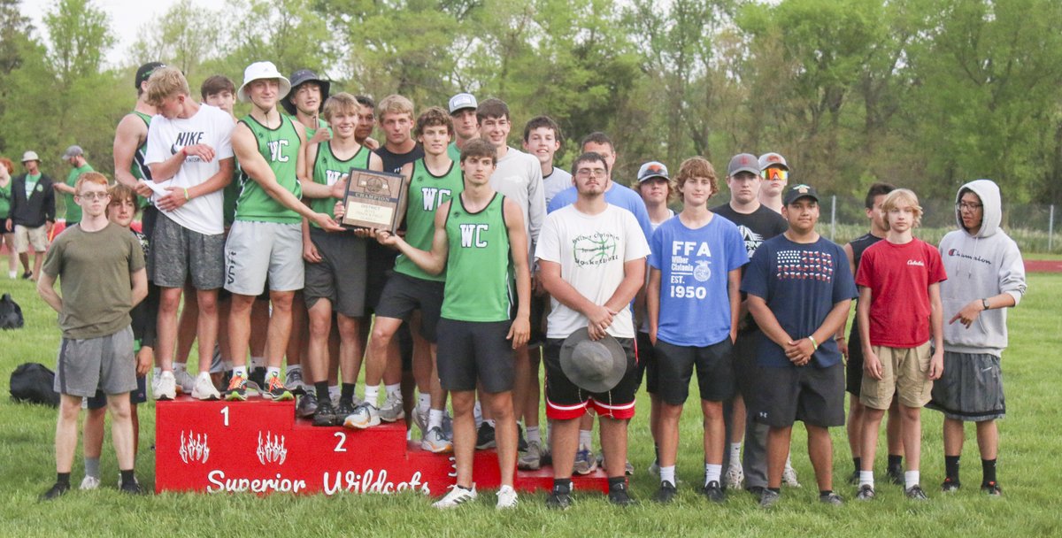 SCIStephanie's tweet photo. TR: @wcpawpride was the team champion in the C7 district at Superior May 12. Congratulations to the Wolverines, a three-time district title winner. #wcpawpride #threetimechamps #waytogoguys https://t.co/VU0AYSM7c0