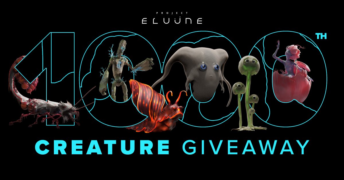 PlayStarGarden's tweet photo. 🎉GIVEAWAY! In honor of hitting the 1,000th creature to spawn in our discord... we are giving away an entire set of the first 6 creatures in 72hrs!!!

To enter:
Like &amp; RT
Follow @ProjectEluune 
Join Discord https://t.co/VgvlxJr5Sf
Tag a friend or comment your favorite creature https://t.co/MY5ZaHKT9S