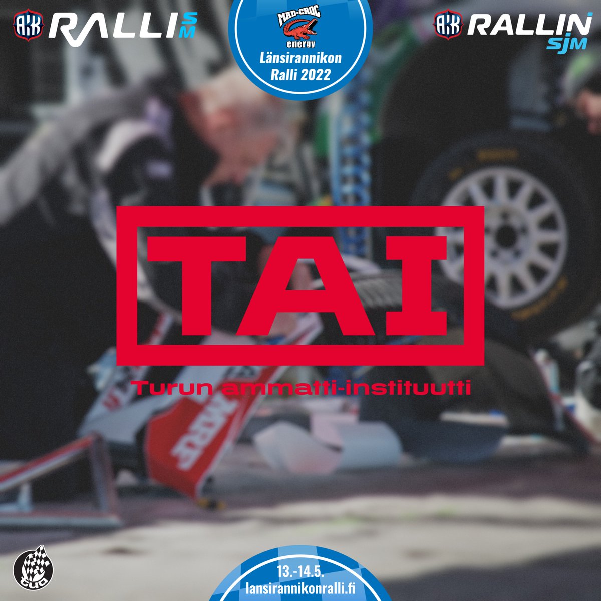 Tänään 13.5.2022 alkaa <a href="/LRRalli/">SM Mad-Croc Länsirannikon Ralli</a> Turun keskustasta, Kupittaan puistosta!

TAIlla on ilo ja kunnia olla myös mukana tapahtumassa. Peltolan koulutalossa tapahtuu mm. autojen turvallisuuskatsastus.

Katsoja-oppaasta löydät aikataulut ja kuulumiset: issuu.com/teijotalotrall…

#TaiTurku