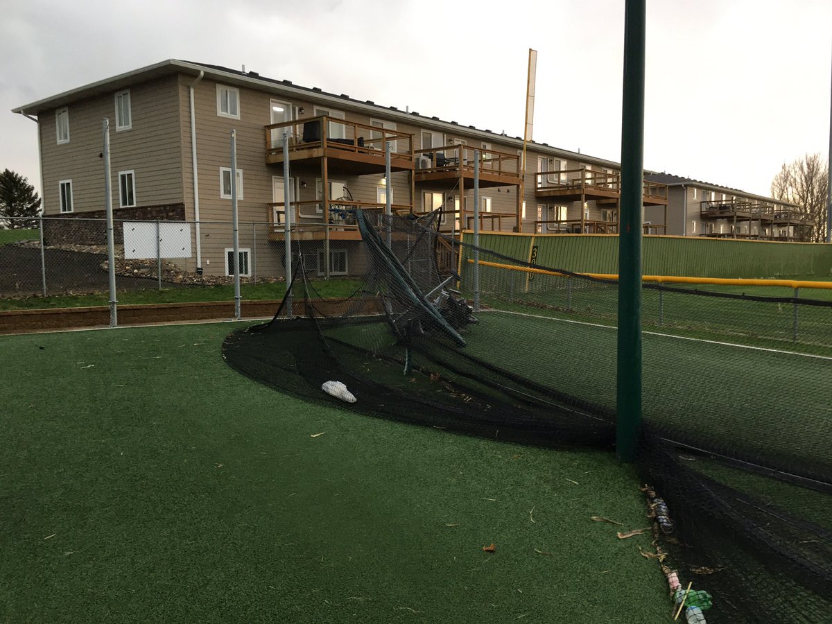 LWoodBaseball's tweet image. Just a few pictures of Thursday’s storm damage at The Ballpark in Larchwood. Game field is still in good condition, so let the games begin! @SDAmateur  @WL__baseball #DiamondNation