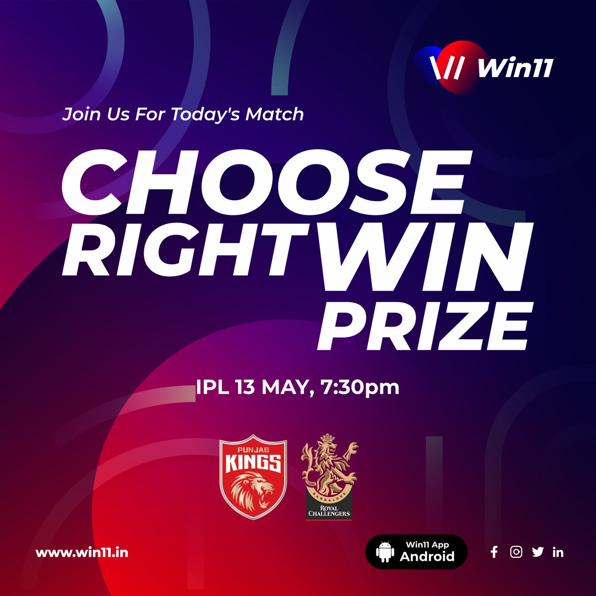 win11_in's tweet photo. Jo Aaya Jeet Gaya...!
Choose Right Win Prize
Win Up To ₹100 Crore

Join Us Today’s Match

India’s Smartest platform to redefine your strategy to Win the match!

#playtowin #ipl2022 #ipl #tataipl #cricket #win11 #iplschedule #pbks #pbksfan #pbksvsrcb #rcb #rcbfan #rcbforever https://t.co/XGZK4gZJ0V