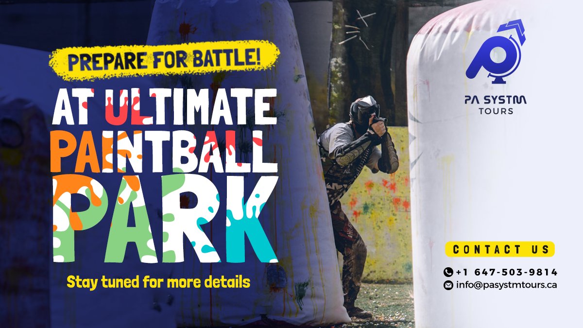 Start planning your summer trips with P.A.S. Tours!!

Enjoy a day of action-packed paintballing with friends and like-minded adventure enthusiasts.

Stay tuned for more details!

#CanadaCA #Ontario #travel #outdoors #pasystm #Toronto #summertour #paintball