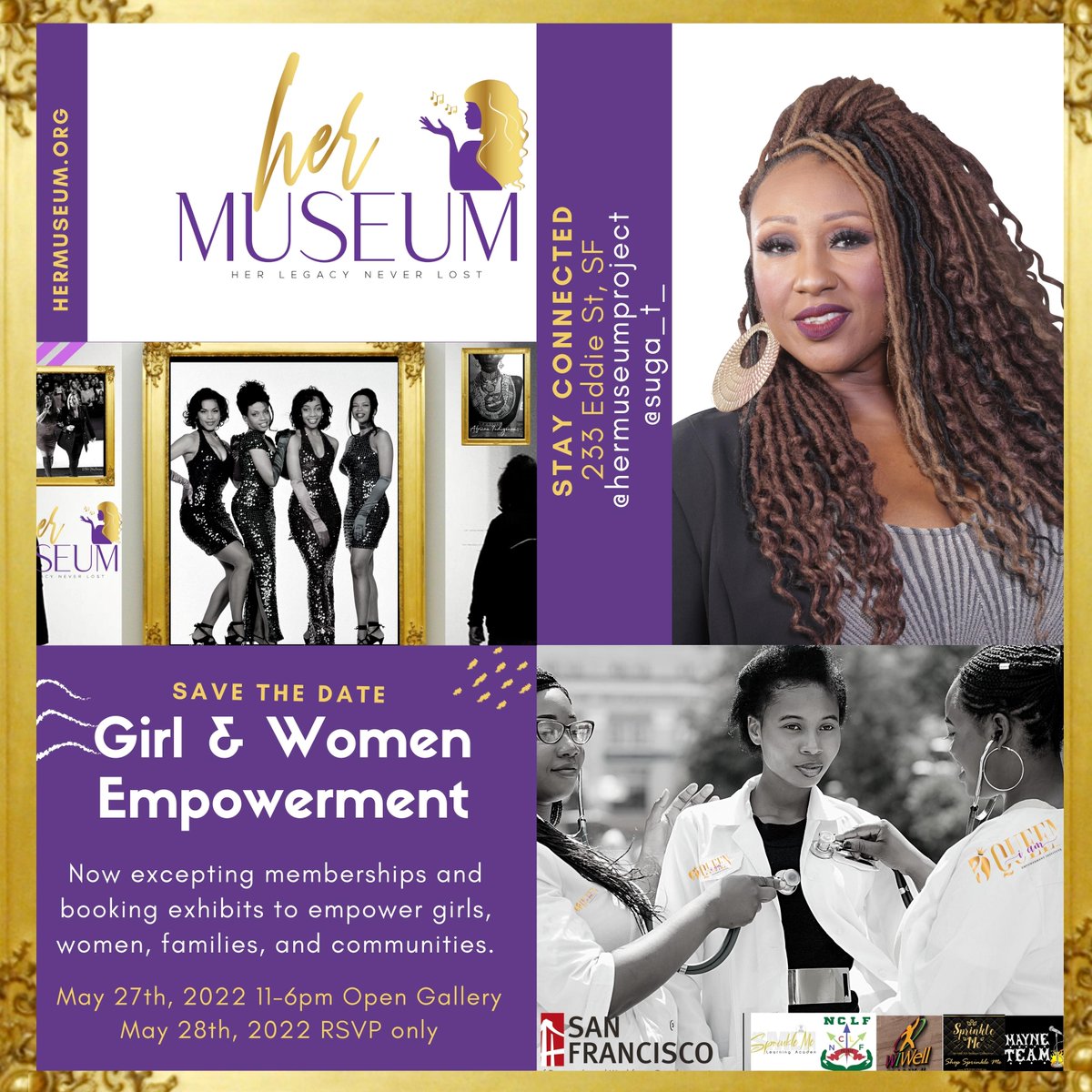 HER Museum. Pull up to the open exhibit, 233 Eddy St, SF  open exhibit May 27th 11-6. Memberships are open. hermuseum.org/membership/ 🤩