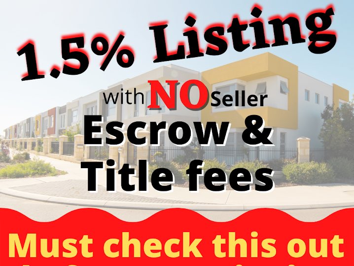 ⚠️ 🆂🅴🅻🅻🅴🆁🆂  𝗻𝗲𝗲𝗱 𝘁𝗼 𝘀𝗲𝗲 𝘁𝗵𝗶𝘀 𝗕𝗘𝗙𝗢𝗥𝗘 𝘆𝗼𝘂 𝗹𝗶𝘀𝘁 𝘆𝗼𝘂𝗿 𝗵𝗼𝗺𝗲⚠️
You can 𝙨𝙖𝙫𝙚 𝙩𝙝𝙤𝙪𝙨𝙖𝙣𝙙𝙨💰 &amp; get 5 Star ⭐Service with Results!
1.5% Listing with NO Seller Escrow &amp; Title fees.  DRE#01995783