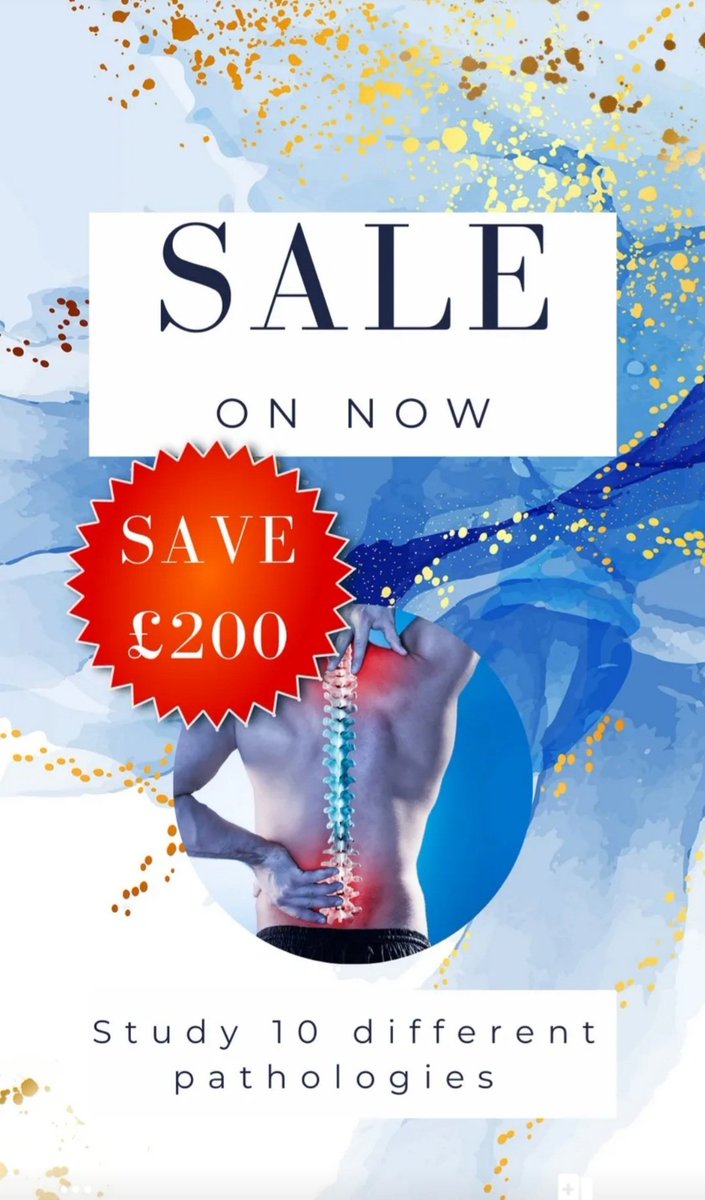 48 hr Flash Sale Explore 10 common pathologies covering the whole body in 10 in depth virtual classrooms. 
All for £50 a saving of £200!
bit.ly/SmWIH200
Learn about Frozen shoulder 
Carpal tunnel and Wrist RSI
Plantar fasciitis
IT Band syndrome and more