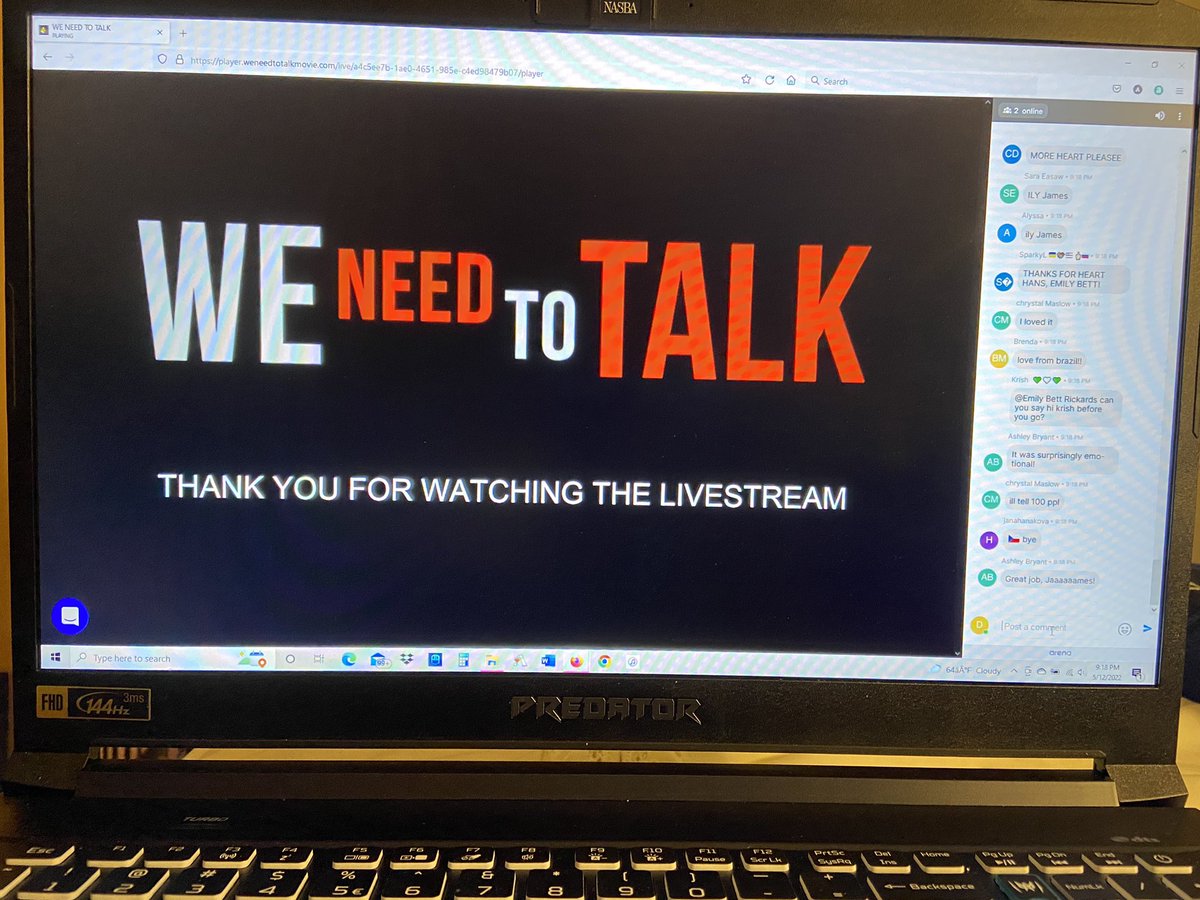 JediTimeSaiyan's tweet photo. @WeNeedToTalkMov was such a fun movie! I was one of many to watch it this evening as part of the first screening of it via livestream! #WeNeedToTalk #WeNeedToTalkMovie #EmilyBettRickards @jamesmaslow @ChristelAdnana @traychaney @JthanPrime @iamtoddwolfe @GPFO @Splitgate Congrats! https://t.co/62OaoQUcJT