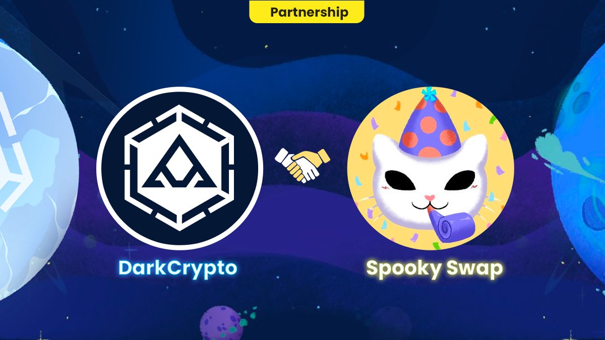 DarkCryptoFi's tweet photo. Official partnership announcement between @DarkCryptoFi and @SpookySwap 🤝

Spooky Swap pools will be launched soon on DarkOpera

With super high multiply 🚀

#Dark #Boo #DarkOpera https://t.co/8GuL2oOyBe