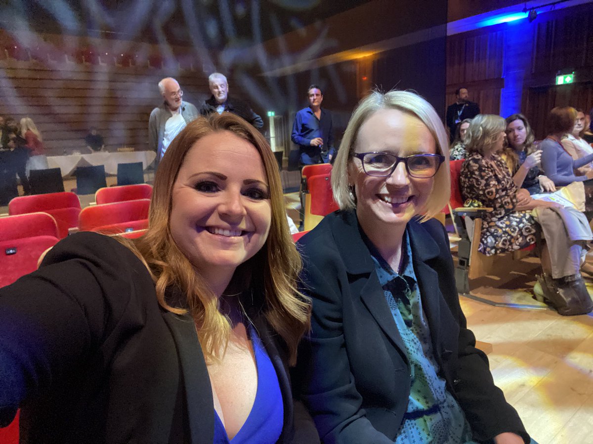 Dyson1Jen's tweet photo. Wonderful evening spent @dylanthomprize Award Ceremony last night. So proud to be a part of the night and see poetry written by @YPantSchool pupils on display as part of #DylanEd And to finally meet the lovely @elaine_canning and @KamandKojouri #SUDTP22 https://t.co/22luk0zr61