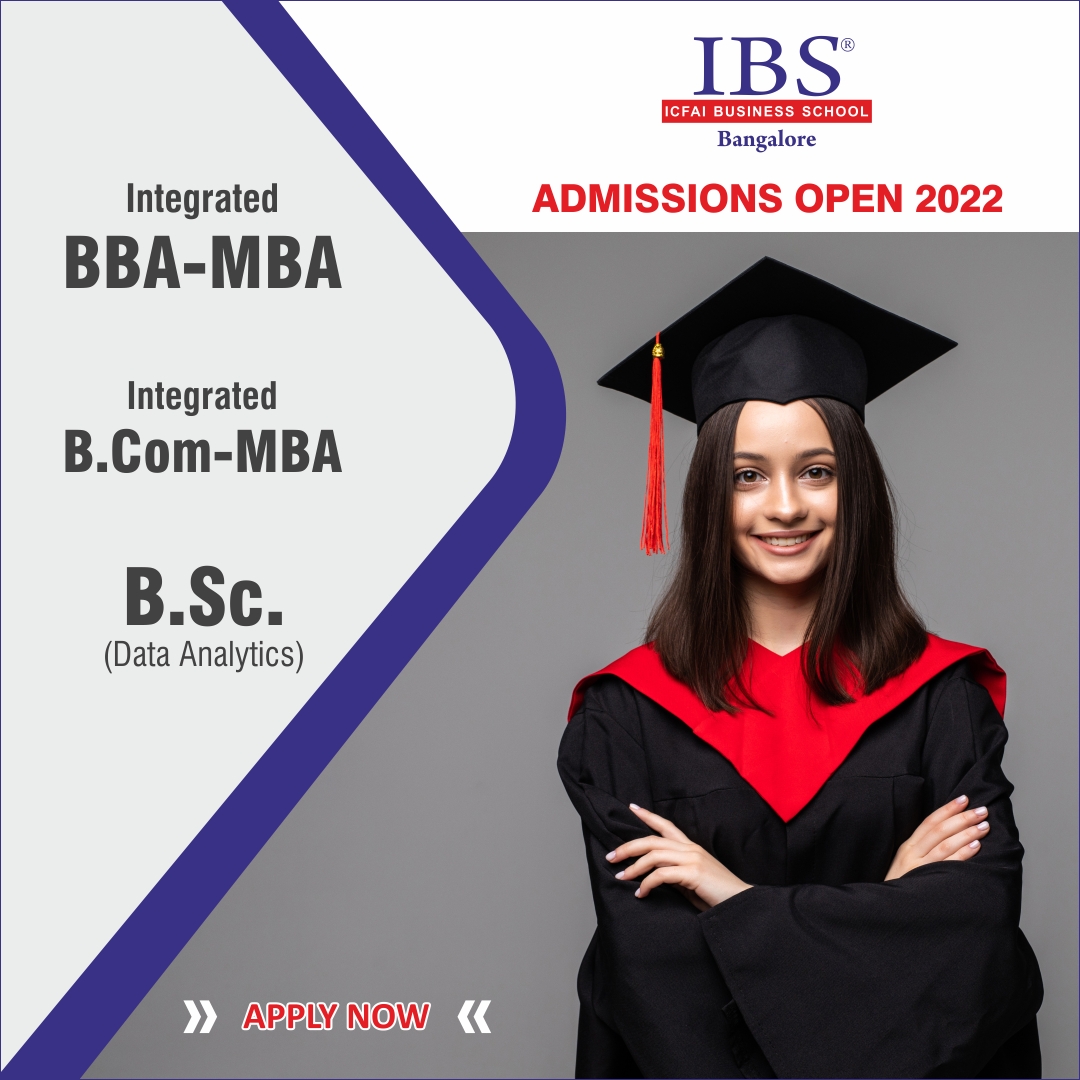 IBSUGPrograms's tweet image. ICFAI Business School, Bangalore offers Integrated BBA-MBA, B.COM-MBA and B.Sc (Data Analytics) Programs.
Excellent Placements and Merit Scholarships.
Apply now@ bit.ly/3rgP58G
#IntegratedPrograms #BBAMBA_Program #BCOMMBA_Program  
#IBSAdmissions2022.
