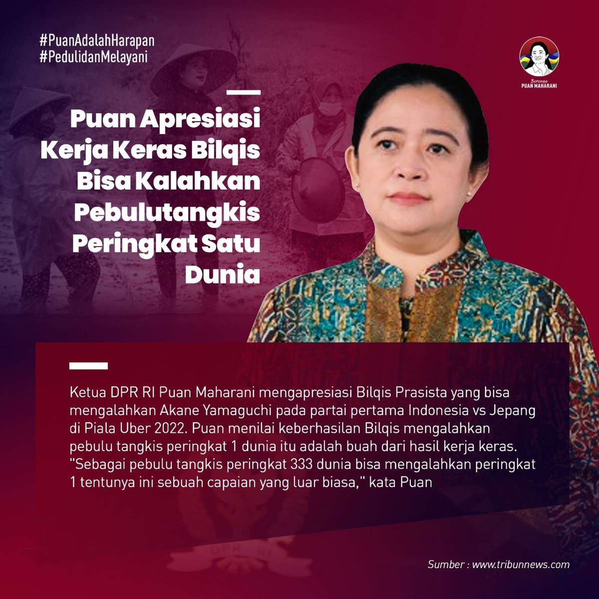 Adityaa237's tweet photo. Puan akan mendukung segala aspek yg membawa nama baik bangsa semakin harum di mancanegara👍
Maju Bersama Puan https://t.co/EZU3hiBwyT