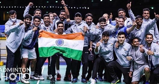 satwiksairaj's tweet photo. Last Night was 🔥🔥🔥. Secured Semifinals spot for India after 43 years. We are not Done yet. Yeh Dil mange more 🇮🇳 🇮🇳 #letsgo #TeamIndia #ThomasCup Indian fans please keep supporting !!!! https://t.co/TxF3H7to2i