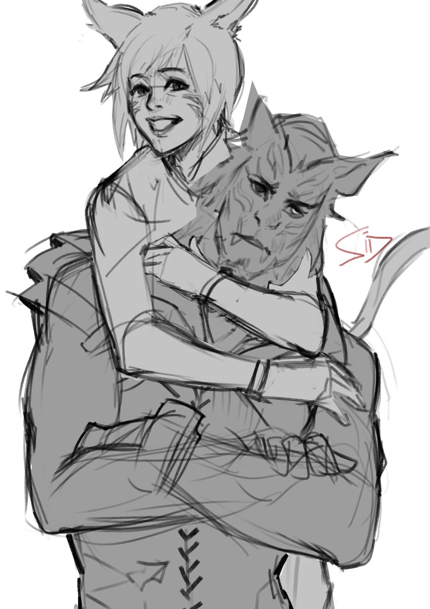 Commission #WIP 
#FFXIVART #commissionart #commissionsopen #FFXIV #art #sketch #rkgk #miqote #Hrothgar