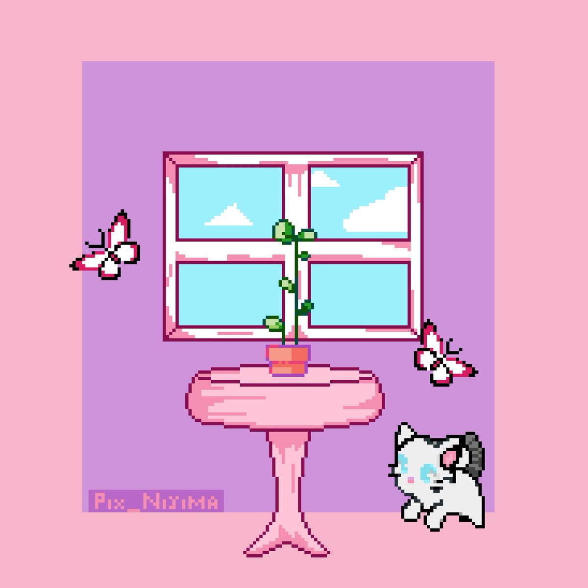 Niyima_'s tweet photo. A Cat hanging around 🐱
#pixelart #pixel #pixels #gameart #retroart #digitalart #fanart #aseprite #digitaldrawing #kawaii #CatKawaii https://t.co/AJL3PxZzh8