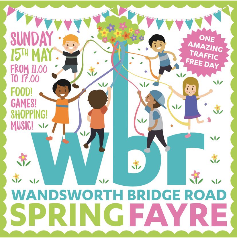 BeebsG's tweet photo. ADVANCED WARNING: The A217, Wandsworth Bridge Road, closed in both directions on Sunday 15th May 2022…for a STREET PARTY!! Everyone welcome! #wbrSpringFayre Looking forward to seeing you there! Kudos to @LBHF @LondonLEP and @MayorofLondon for supporting this event. https://t.co/WwjTOZji2Y
