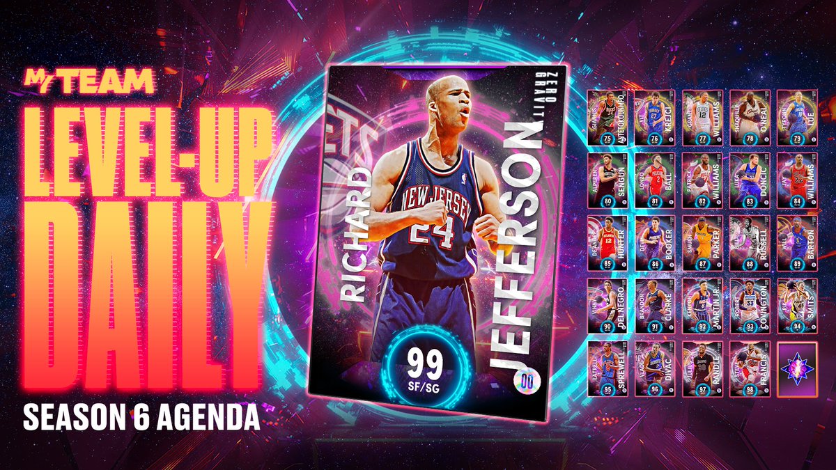 NBA2KMyTEAM's tweet photo. Dark Matter 99 OVR Richard Jefferson has arrived 🙌

Earn the final Zero Gravity Reward by using yesterday's 98 OVR Steve Francis. Reply with a screen if you have him 👇 https://t.co/fl4WwEvixz