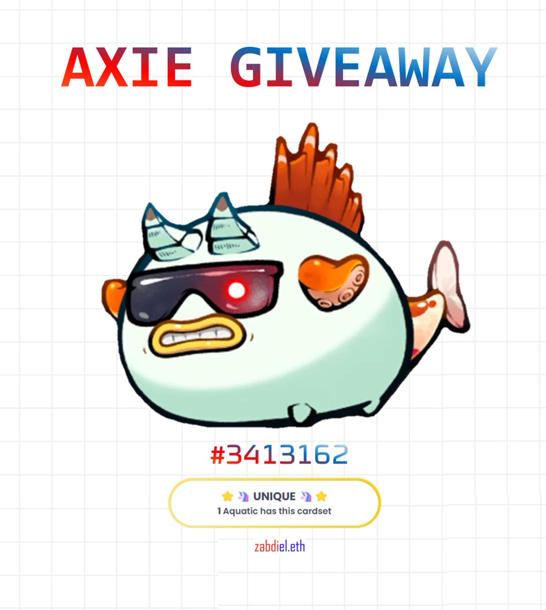 beau_zabdiel's tweet photo. A WILD UNIQUE AXIE APPEARED👀🔥

Catch that Axie!🔥
1. Follow @theblockchime @beau_zabdiel @axiesisters 
2. RT and Like

The lucky catcher will be announced exactly 24 hours from now. Goodluck!

#AxieInfinity @AxieOrigin #AxieGiveaway https://t.co/eWaqPg9yJj