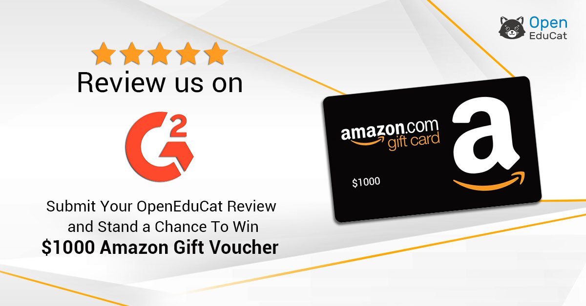 openeducat's tweet photo. Just Share your #OpenEduCat review on @G2 and get a chance to win an Amazon Gift voucher worth $1000.
Hurry Up: https://t.co/DFu3worLOH
#g2dotcom #Review #feedback #amazongiftcard #G2Crowd #g2reviews #clientreview #Education #OpenSource #Amazon #school #ERP #schoolsoftware https://t.co/GAEqLUxFPg