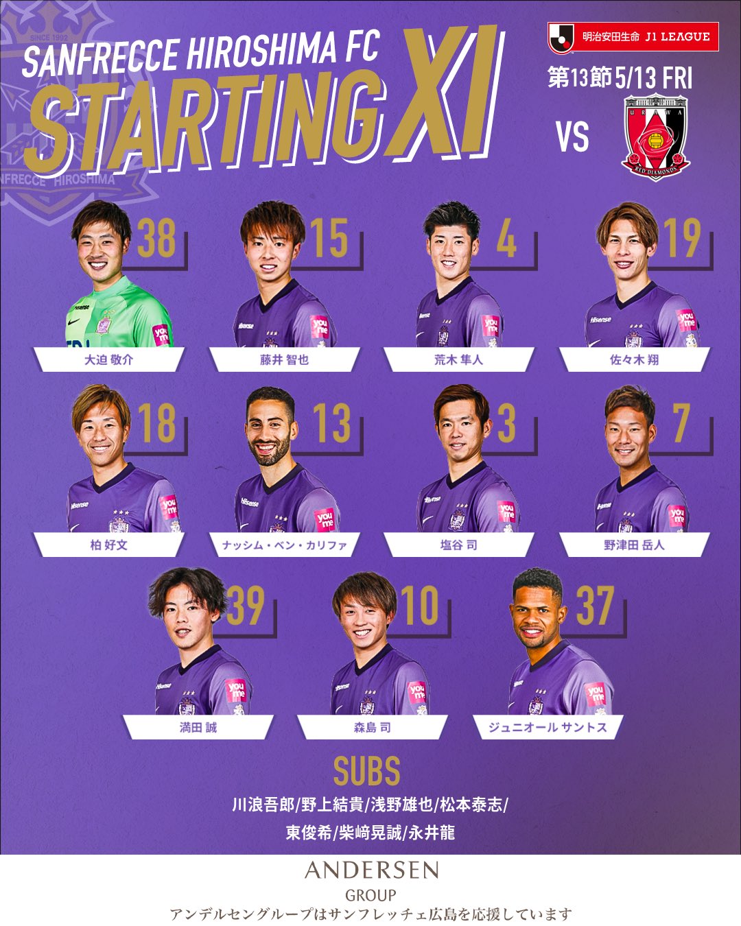 サンフレッチェ広島 公式 明治安田生命j1第13節 浦和レッズ 埼玉スタジアム02 スターティングイレブンはこちら Sanfrecce ぶちあつ T Co E9msa3qbls Twitter サンフレッチェ広島 公式 明治安田生命j1第13節 浦和レッズ 埼玉スタジアム02 スターティングイレブンはこちら Sanfrecce ぶちあつ T Co E9msa3qbls Twitter