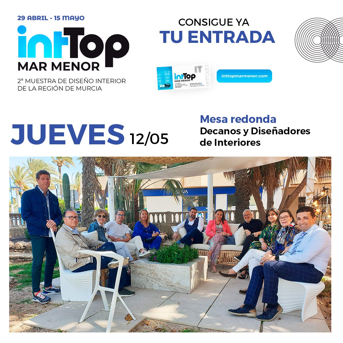 inttopcodid's tweet photo. 🔹 Ayer tarde en #IntTopMarMenor tuvo lugar una mesa redonda entre los Decanos y Diseñadores de Interiores. 

En una charla distendida compartieron sus visiones respecto al interiorismo y sobre la importancia de la figura del profesional del diseño sobre los espacios. https://t.co/UxK2Fe28Z9