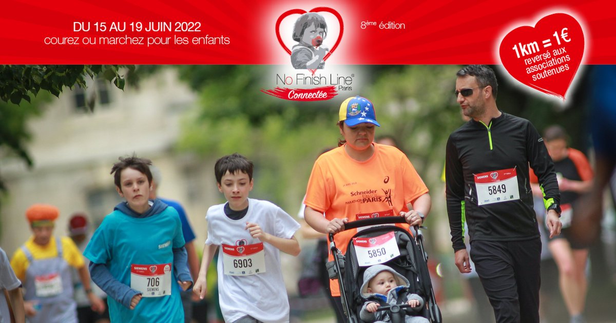 Il ne reste plus qu'un mois avant de nous réunir autour d'une cause qui nous préoccupe tous et toutes, les enfants ❤

Marchez ou courez pour la bonne cause en participant à la No Finish Line Paris 👉  urlz.fr/i1W2 

#nofinishline #nofinishlineparis #solidarité