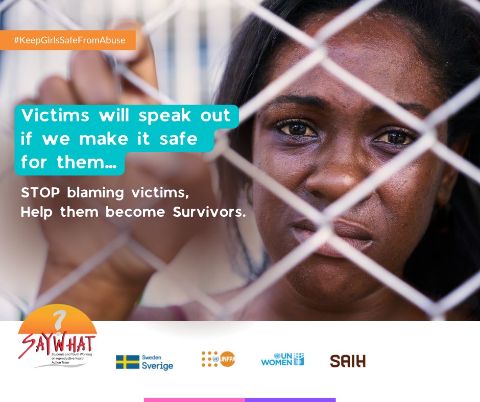 SAYWHATOrg's tweet photo. #Victims will #speakout if we make it #safe for them… 
STOP blaming, help become #Survivors
#SexualHarassmentPolicyNow
#EndSexualHarassment
#SpeakOut
@ParliamentZim @mhtestd @GenderZimbabwe @PSHZim @SwedeninZW @UNFPA_Zimbabwe @saih @UNICEFZIMBABWE @ShamwariyeMwana @vanyaradzayi https://t.co/tkFVgmYX6y