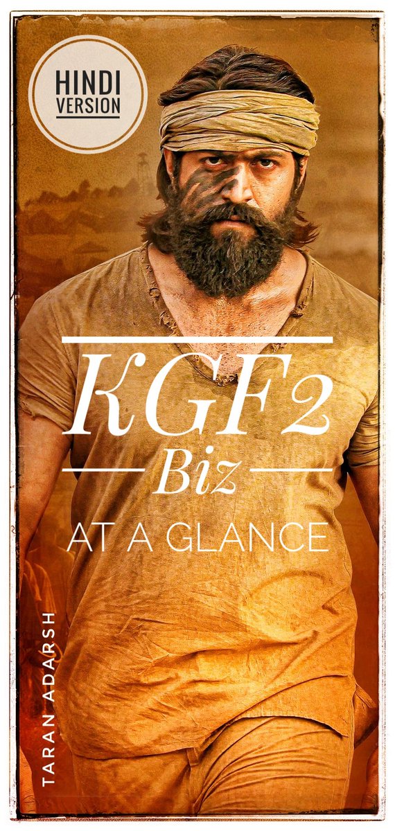 taran_adarsh's tweet photo. #KGF2 biz at a glance...
⭐ Week 1: ₹ 268.63 [Thu release; 8 days]
⭐ Week 2: ₹ 80.18 cr
⭐ Week 3: ₹ 49.14 cr
⭐ Week 4: ₹ 22.75 cr
⭐ Total: ₹ 420.70 cr
#India biz. #Hindi version.
ALL TIME BLOCKBUSTER. https://t.co/eMAC3dARj1