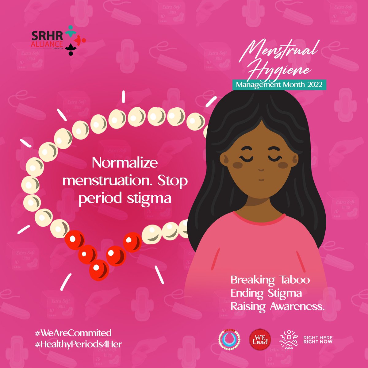 SRHRAllianceUg's tweet photo. Menstruation is a natural bodily function. One that all women should be proud to experience. 

As we draw closer to #MHMDay2022, let us show #WeAreCommitted by doing away with period stigma. 

Periods are healthy. 
Periods are normal. 

#HealthyPeriods4Her 
#WeLeadOurSRHR https://t.co/hnIRcDgg0J