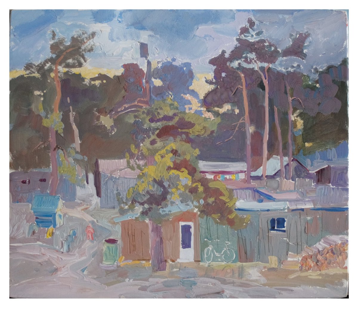 Artistilja's tweet photo. May evening. Yard. Study from my recent countryside trip. #study #nft #painting #Countryside #russia #russianart #gouache https://t.co/ZIh4QyH0X2