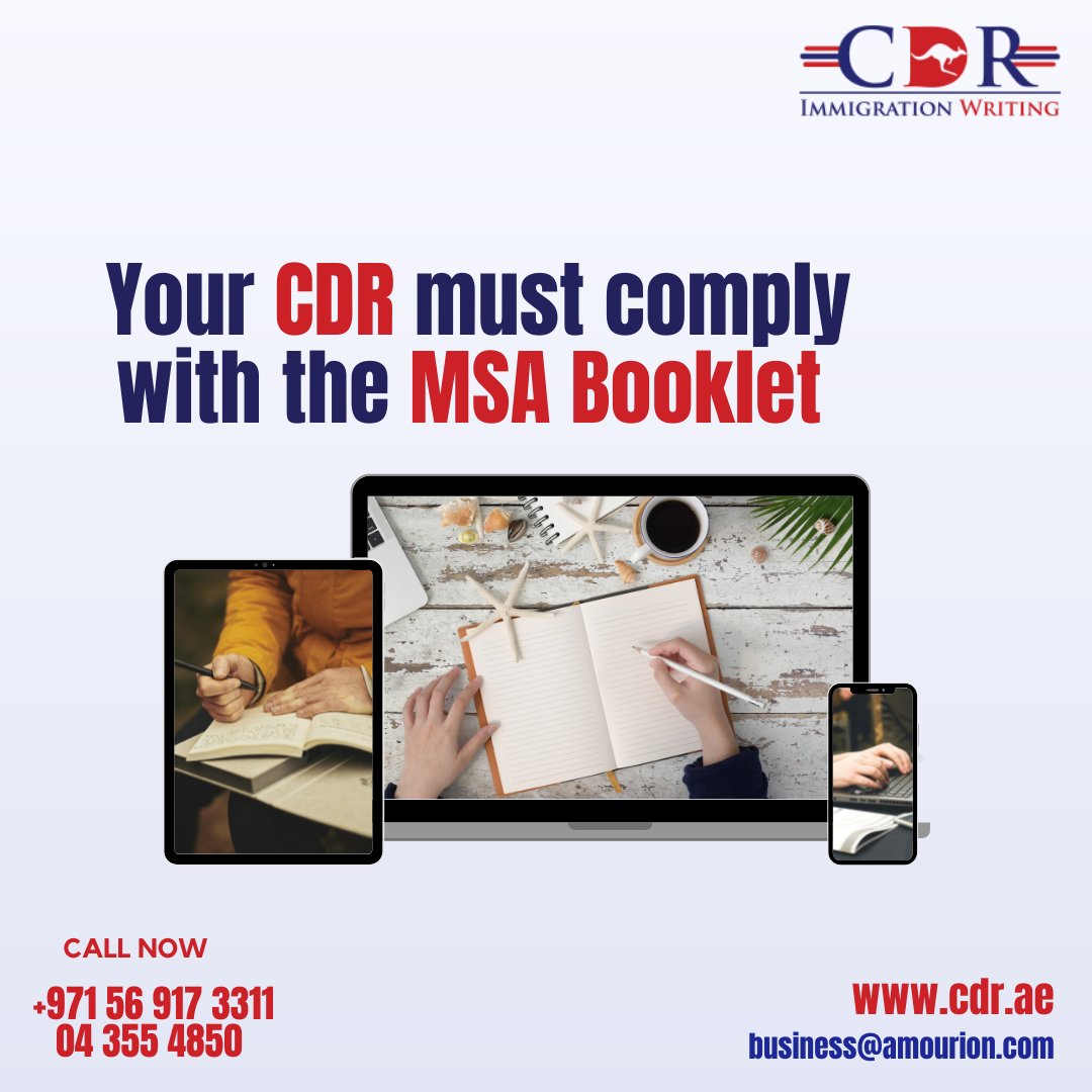 cdr_ae's tweet photo. It’s a red flag when you ask your CDR writing company about the MSA booklet and they don’t know it. Trust us for the best CDR writing services in the UAE.

Visit us at https://t.co/Ij1ElqQAz9 for more.
.
.
.
.
.
.
#cdr #writing #australia #engineering #msabooklet #dubai https://t.co/CO1sQRQiO0
