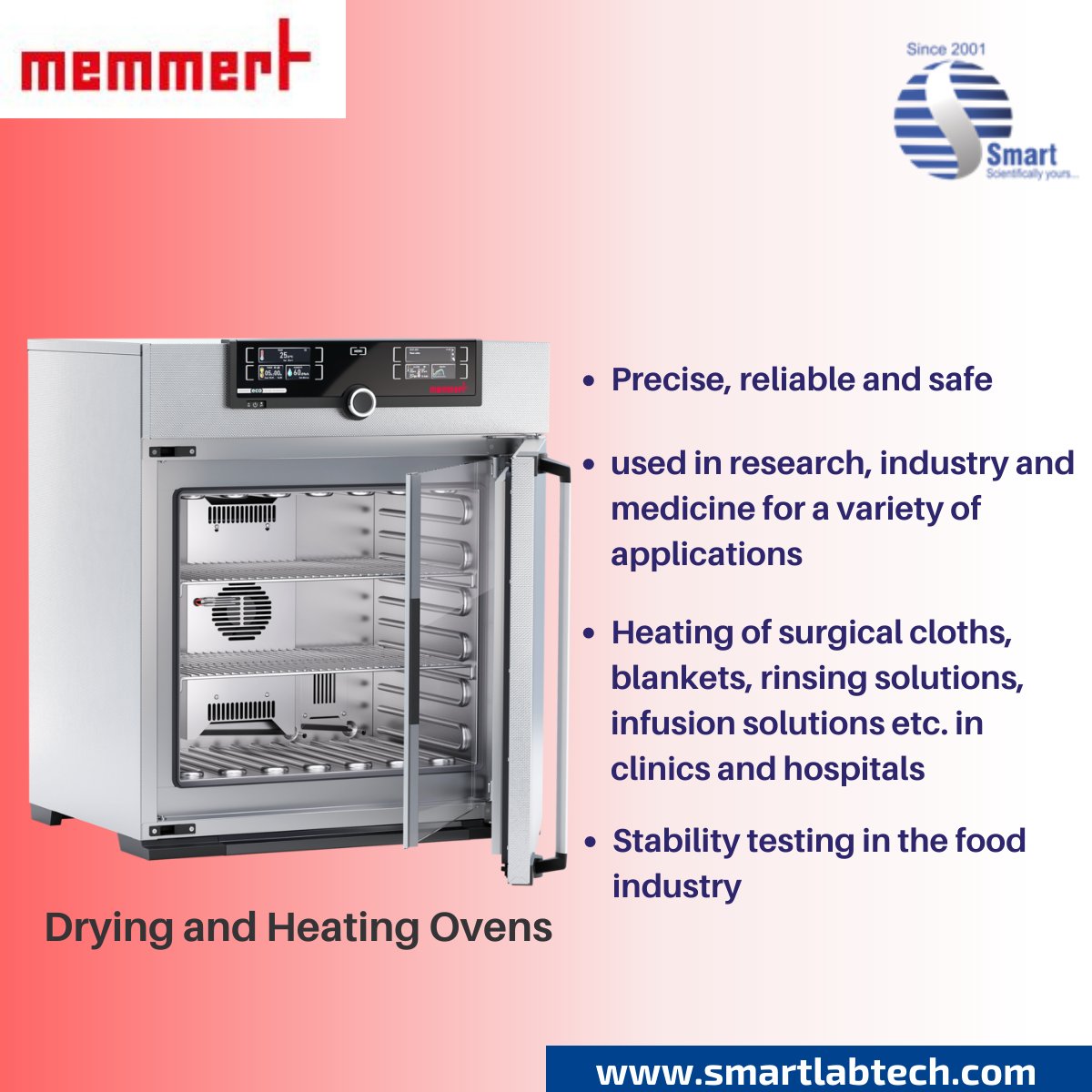 SmartLabTech2's tweet photo. Memmert heating and drying ovens are used in research, industry and medicine for a variety of applications.
For more info,
Visit us : https://t.co/ALn4gL3aiA
E-mail us : ebiz@smartlabtech.net
#heatingovens #compressorcooledincubators #waterbaths #oilbaths #incubators https://t.co/ZdCNgqjXoC