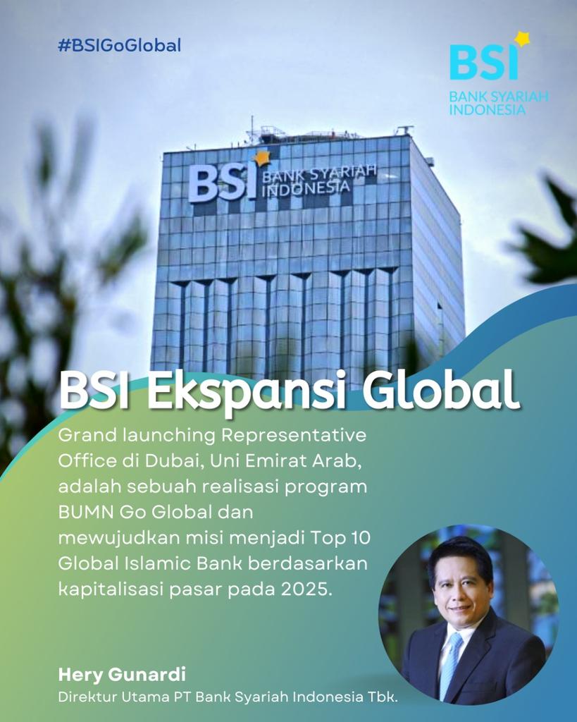 Zedrlq's tweet photo. BSI ekspansi global , mewujudkan misi menjadi 10 top global Islamic Bank
#BSIGoGlobal https://t.co/JsYq4Qc1DF