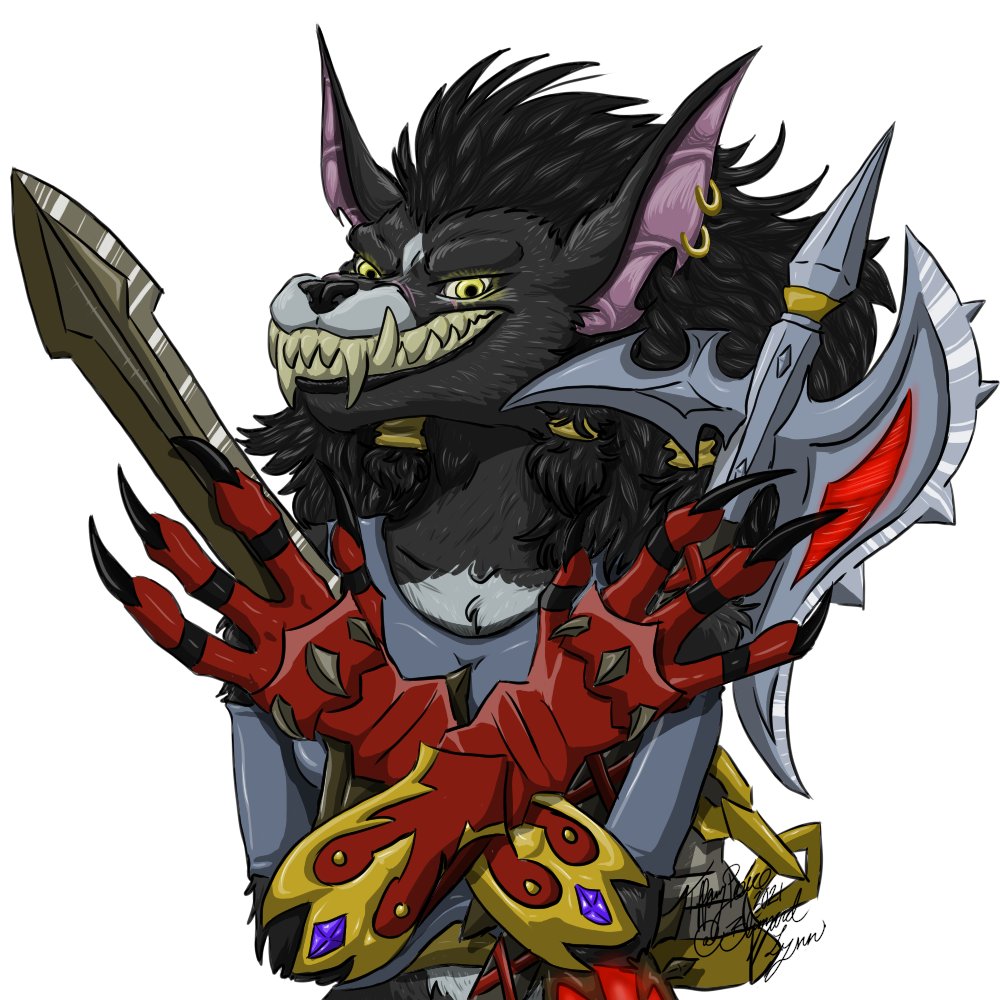 Asheldyr's tweet photo. Bhrig the worgen warrior #worgen #warcraft for @gonekamakrazee https://t.co/TVroCwjV5p