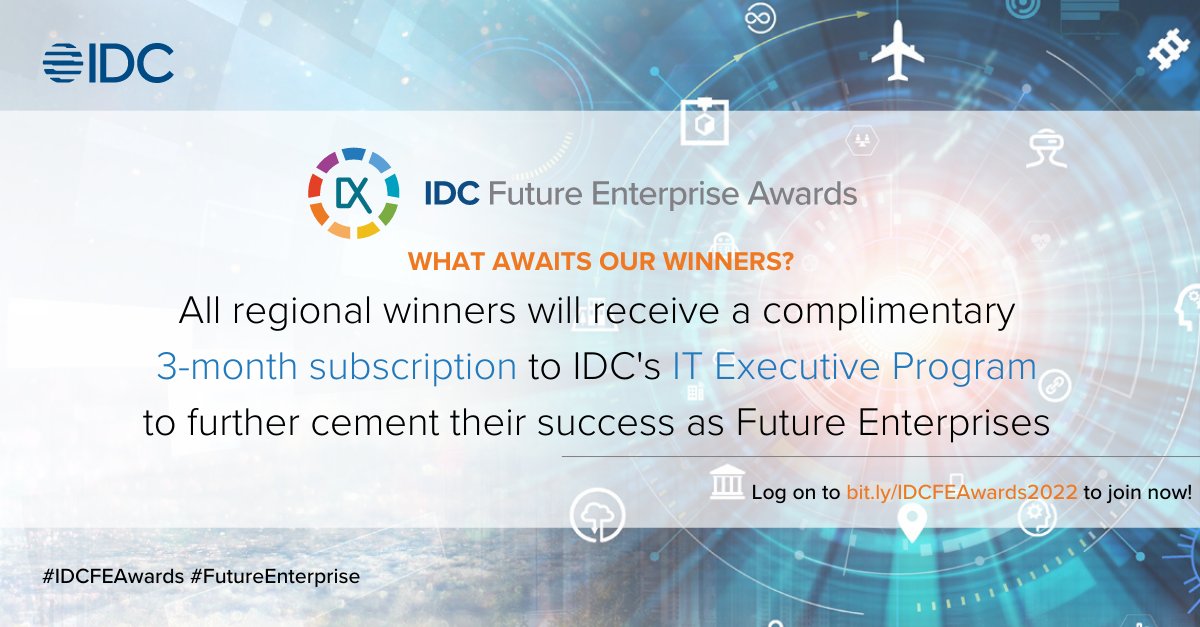IDCAP's tweet photo. It’s not just about being the best, it’s getting access to tools that'll fast-track your success as a #FutureEnterprise. 

All #IDCFEAwards winners will get free subscription to IDC's #IT Executive Program, unlocking a wealth of resources. 

Join now: https://t.co/yn4wh7QZoG https://t.co/11hxdGV2Qx