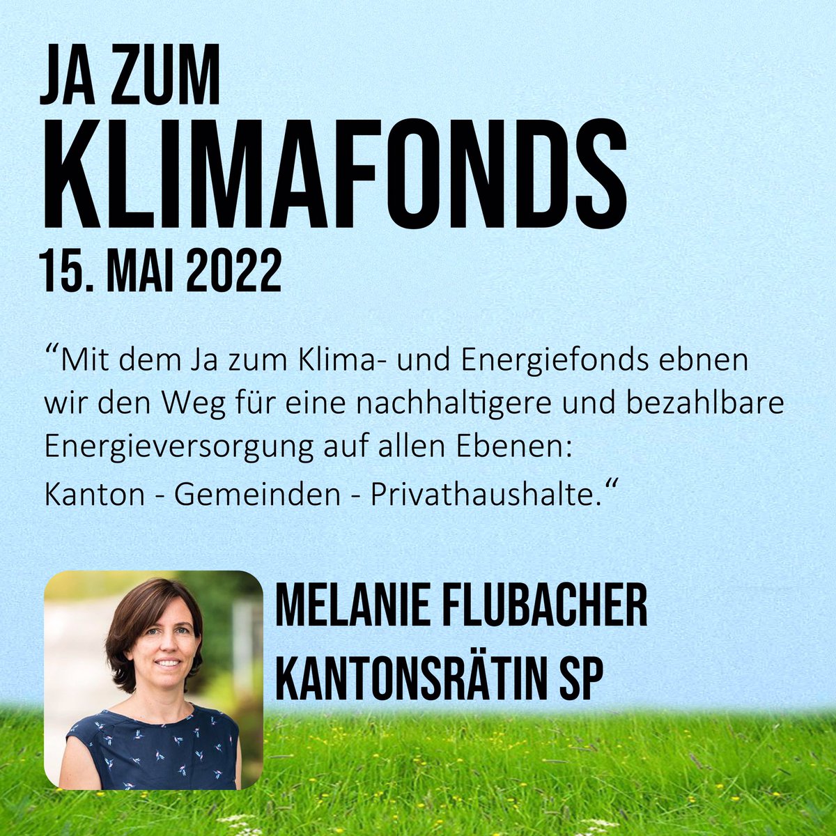 KlimafondsJA's tweet photo. „Mit dem Klimafonds zu einer nachhaltigeren und bezahlbareren Energieversorgung“ So die Kantonsrätin, Melanie Flubacher @SchaffhausenSp 

#JazumKlimafonds 
#KlimafondsJa
#Nachhaltig
#Bezahlbar
#Energie https://t.co/p2iqweIDwk