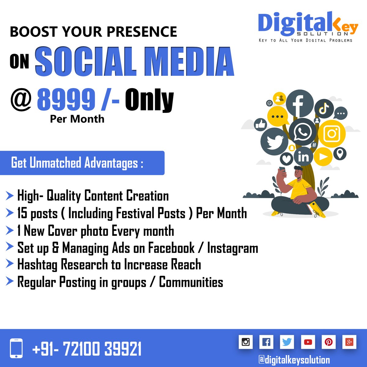 digitalkey_soln's tweet image. 𝗕𝗢𝗢𝗦𝗧 𝗬𝗢𝗨𝗥 𝗣𝗥𝗘𝗦𝗘𝗡𝗖𝗘 𝗢𝗡 𝗦𝗢𝗖𝗜𝗔𝗟 𝗠𝗘𝗗𝗜𝗔
@ Rs. 8999/- Only Per Month

#digikeysolution #digitalkeysolution1 #website #digitalkey #digikeysolution  #websitedevelopment #leads #needswebsite #socialmediamarketing #leadgeneration #leadgenerationexpert