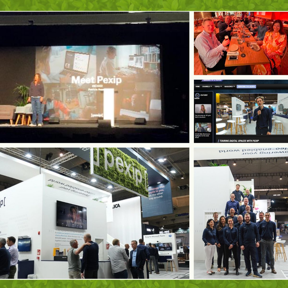 PAuseth's tweet photo. The theme of #ISE2022 was "Rise up. Reimagine. Ignite the Future." My personal theme was around connecting - with @pexip colleagues, partners and customers - at our booths and in summits, in person and on ISE TV, around ideas and across a table. #Pexip #VideoCommunications https://t.co/rcqo7mTiZ7