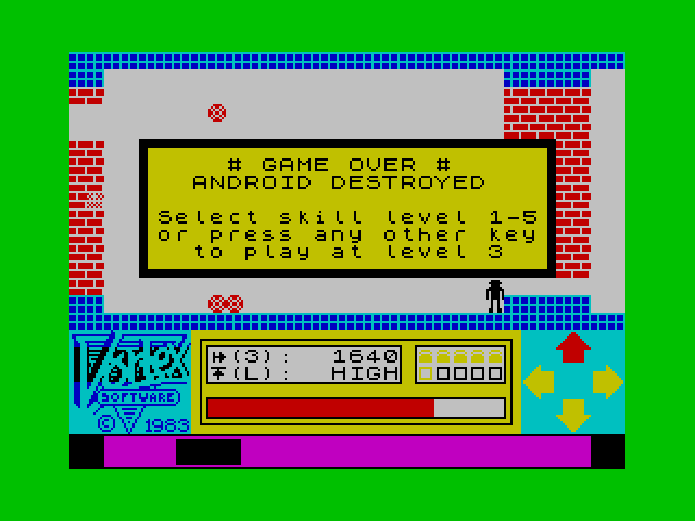 OldSchoolBooks1's tweet photo. Friday's #retrogaming on the #ZXSpectrum and a 16K game called #AndroidOne (Berzerk) from #VortexSoftware in 1983. It's a great little game, controls take a bit of getting used to, but once you have them mastered it is great fun. #nostalgia https://t.co/cnovQ6umVX