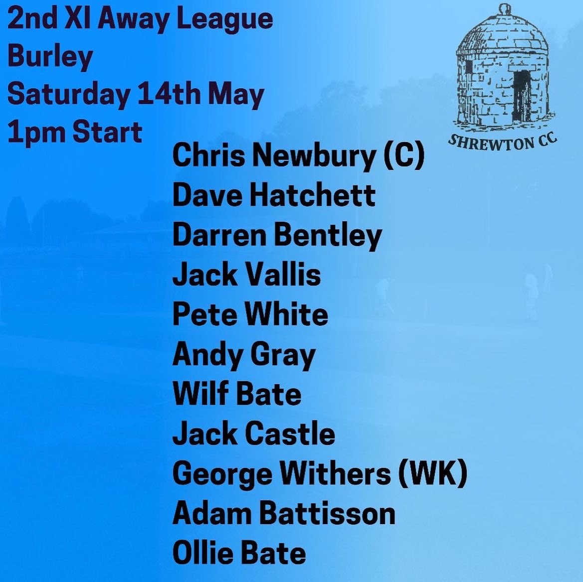ShrewtonCC's tweet photo. π¨ TEAM NEWS π¨
Tomorrow the 1st XI are at home to @LymoCC and the 2nd XI are away to @burley_cricket. Both games start at 1pm. Go well lads #weareshrewton https://t.co/qKuU2THyPe