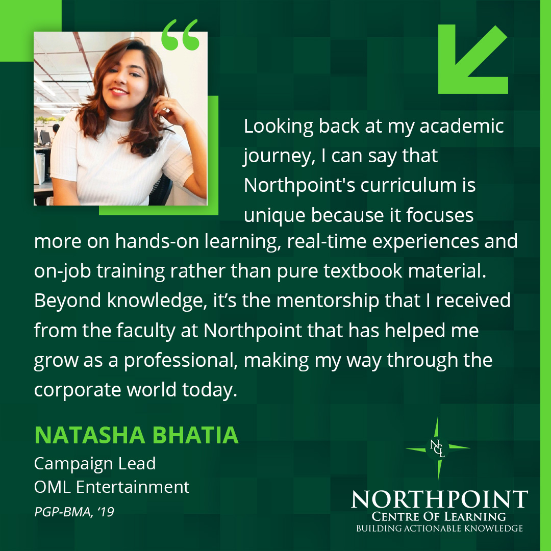 northpointindia's tweet photo. Our alumni, Natasha Bhatia highlights the uniqueness of the #Northpoint model and how it has shaped her career
https://t.co/MpB5HHQMht
Admissions Open for 2022-23 
#northpointcentreoflearning #northpointindia #experientiallearning #brandmarketing #brandadvertising #marketresearch https://t.co/XjiE6hj9Uz