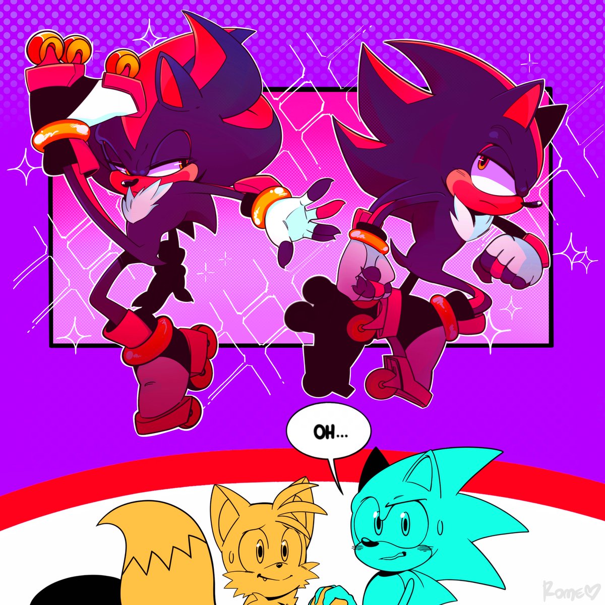 sp1ndash's tweet image. Sonic's secretly impressed, LOL

#SonicTheHedgehog #ShadowTheHedgehog