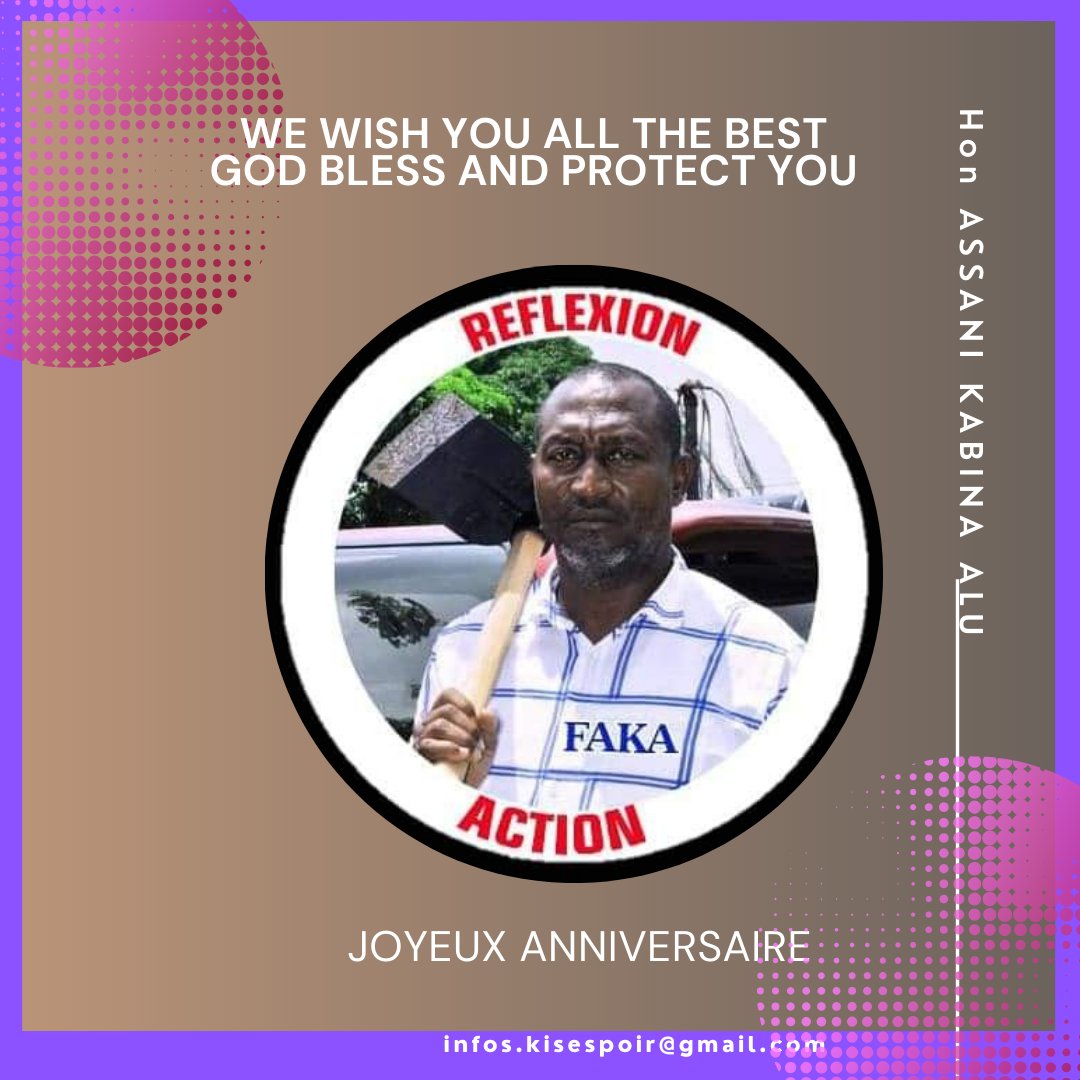 FAKA_FOUNDATION's tweet photo. #PAGEROSE🎉
Il vient de nous naître de nouveau
Il s'appelle Alphonse ASSANI KABINA dit ALU.
Ns souhaitons le #PetillantAnniversaire, puis Dieu vs proteger et bénir.
#KuzaliwaMwema
#MutotoWamashariki https://t.co/eLWz4GKFkD