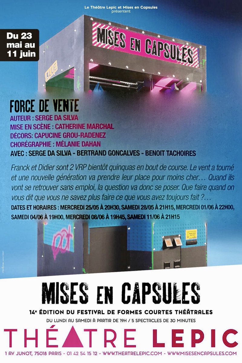 cathmarchal_off's tweet photo. Le festival @Misesencapsules est aussi en vente sur @BilletReduc 5 spectacles courts à voir par soirée. Une expérience unique à ne pas rater. J’y serai avec FORCE DE VENTE les mercredis et samedis  ➡️ https://t.co/waW0O4MZmV https://t.co/FDoEOmWYpC